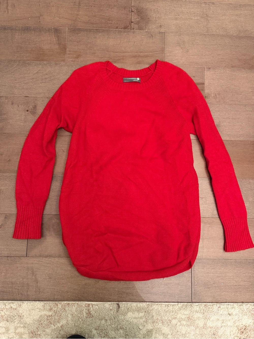 Anthropologie Bright Red Crewneck Sweater